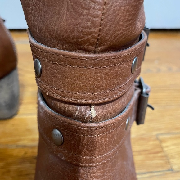 Brown leather ankle boots Size 10 - Picture 4 of 6